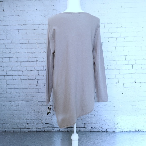 Alfani Asymmetrical Long Sleeve Sweater Grey Large - Picture 2 of 8